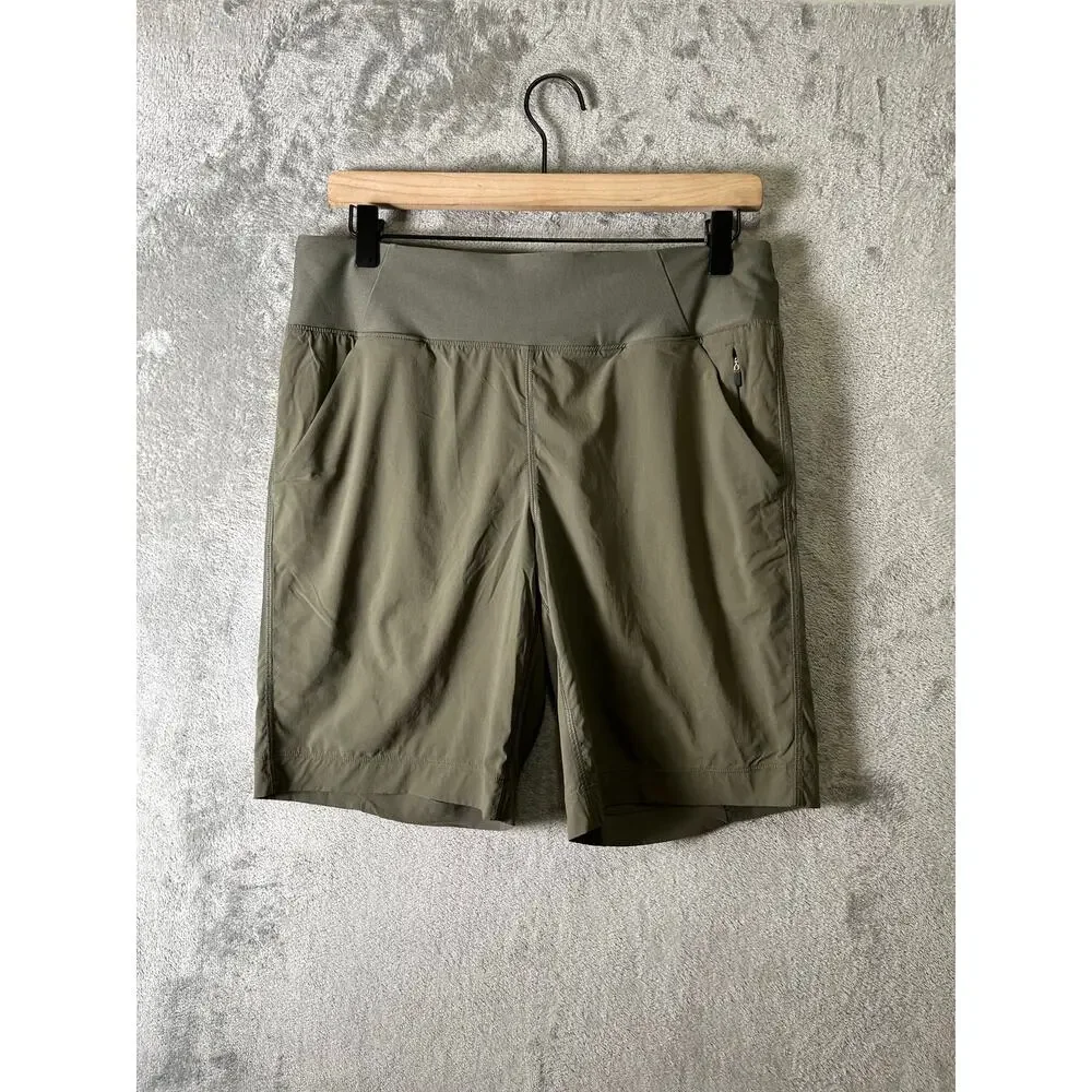 Prana Women's Koen Flat Front Shorts Medium Green Hiking Gorpcore Granola Girl